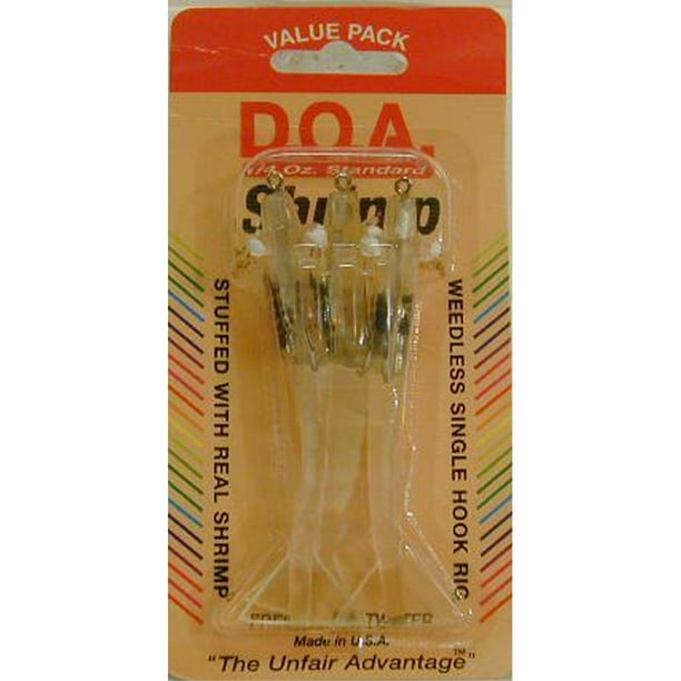 9 DOA 3" GLOW-N-THE-DARK SHRIMP 3 HOOKS & 3 WEIGHTS 9 DOA 3" GLOW-N-THE-DARK SHRIMP 3 HOOKS & 3 WEIGHTS